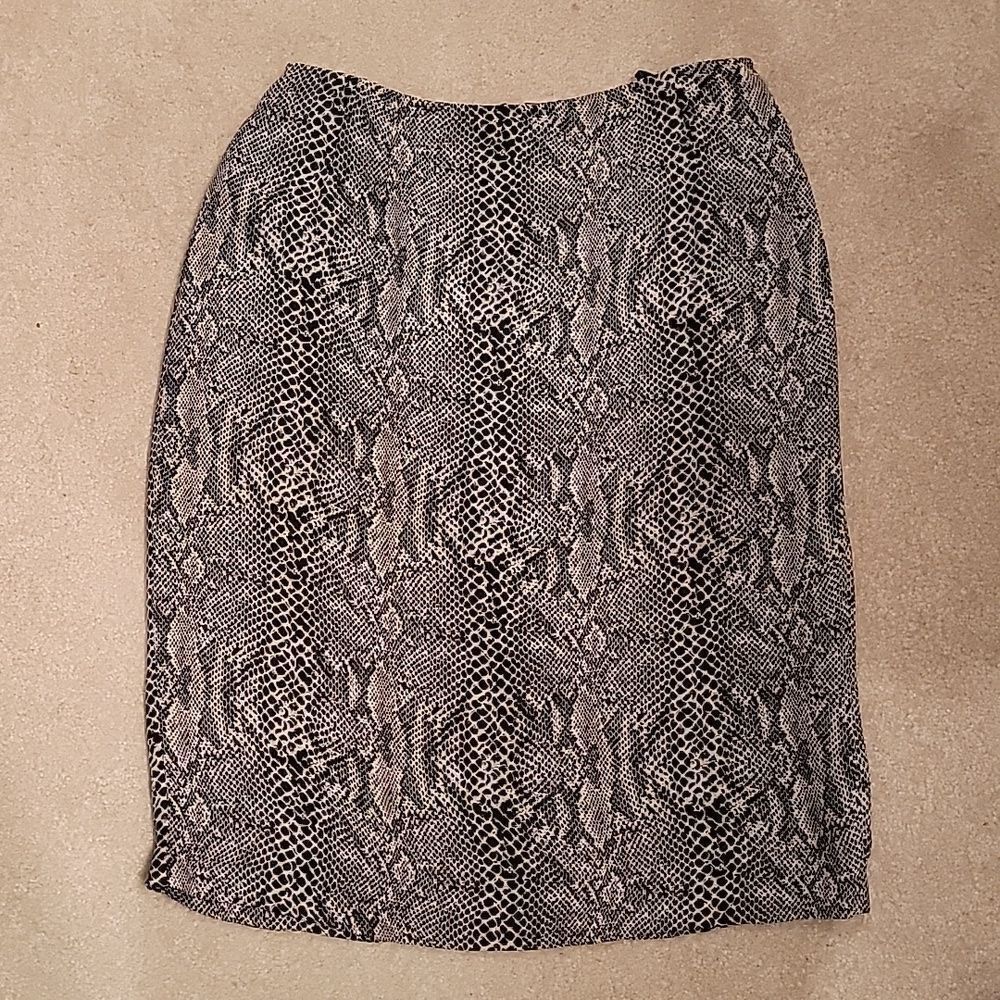 INC snakeskin print silk skirt
